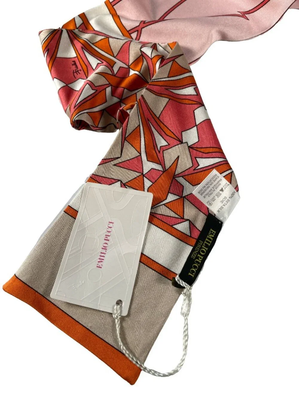 Emilio Pucci Skinny Silk Jersey Scarf NWT
